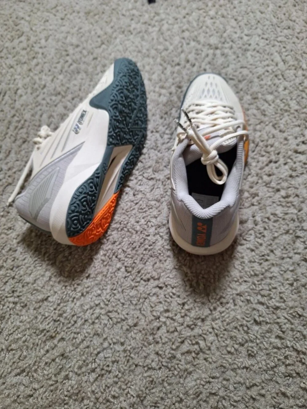Yonex Power Cushion Sonicage Cream Orange Gray Unisex Tennis Shoes Size 7.5/9